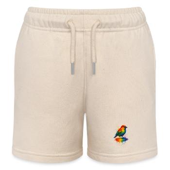 Moineau arc-en-ciel d’Ulm - Short de jogging enfant bio Stanley/Stella - écru doux - Devant