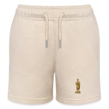Antique statue with smartphone motif - Kids Organic Sweat Shorts by Stanley/Stella - soft Ecru - Front