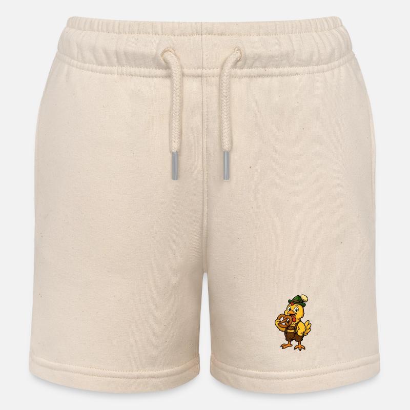 Poulet dans le Lederhosen - Short de jogging enfant bio Stanley/Stella - écru doux