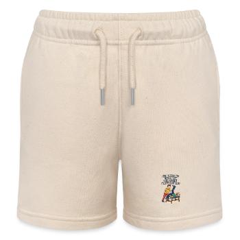 Dicton de physio : Aucune idée si ça aide drôle - Short de jogging enfant bio Stanley/Stella - écru doux - Devant