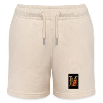 M – Magical ornament with a fierce cat - Kids Organic Sweat Shorts by Stanley/Stella - soft Ecru - Front