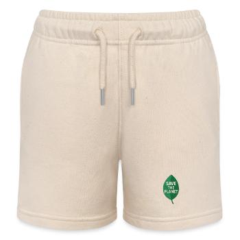 Eco-Leaf : Sauver la planète Design - Short de jogging enfant bio Stanley/Stella - écru doux - Devant