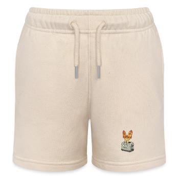 Weltraum-Raketen im Toaster - Kinder Organic Joggingshorts Mini Bolter von Stanley/Stella - Natur - Vorne