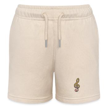 Gold glitter clef - Kids Organic Sweat Shorts by Stanley/Stella - soft Ecru - Front
