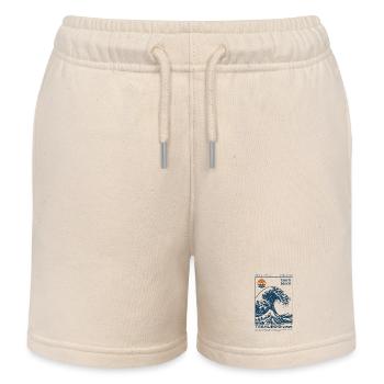Teahupo'o Wave Tahiti Ocean Blue - Kids Organic Sweat Shorts by Stanley/Stella - soft Ecru - Front