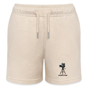 Vintage film camera on tripod - Kids Organic Sweat Shorts by Stanley/Stella - soft Ecru - Front