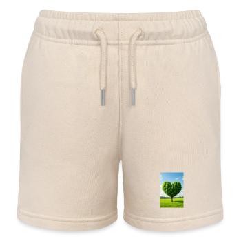 Herzbaum auf Sonnenbeschienener Wiese - Kinder Organic Joggingshorts Mini Bolter von Stanley/Stella - Natur - Vorne