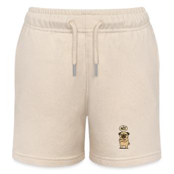 Nope with Pug funny comic for naysayer Nope - Kids Organic Sweat Shorts by Stanley/Stella - soft Ecru - Front