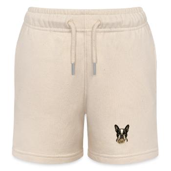 Französische Bulldogge Porträt | Bostonterrier - Kinder Organic Joggingshorts Mini Bolter von Stanley/Stella - Natur - Vorne