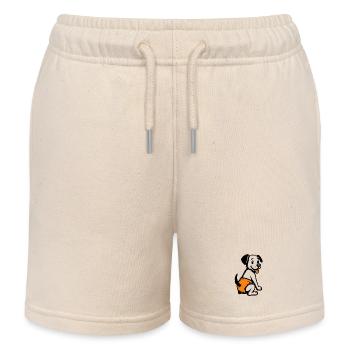 Kindermotiv: Hundewelpe mit oranger Windel - Kinder Organic Joggingshorts Mini Bolter von Stanley/Stella - Natur - Vorne