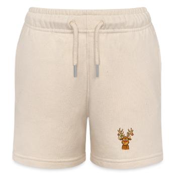 Cerf Rudolph Joyeux Noël doux - Short de jogging enfant bio Stanley/Stella - écru doux - Devant