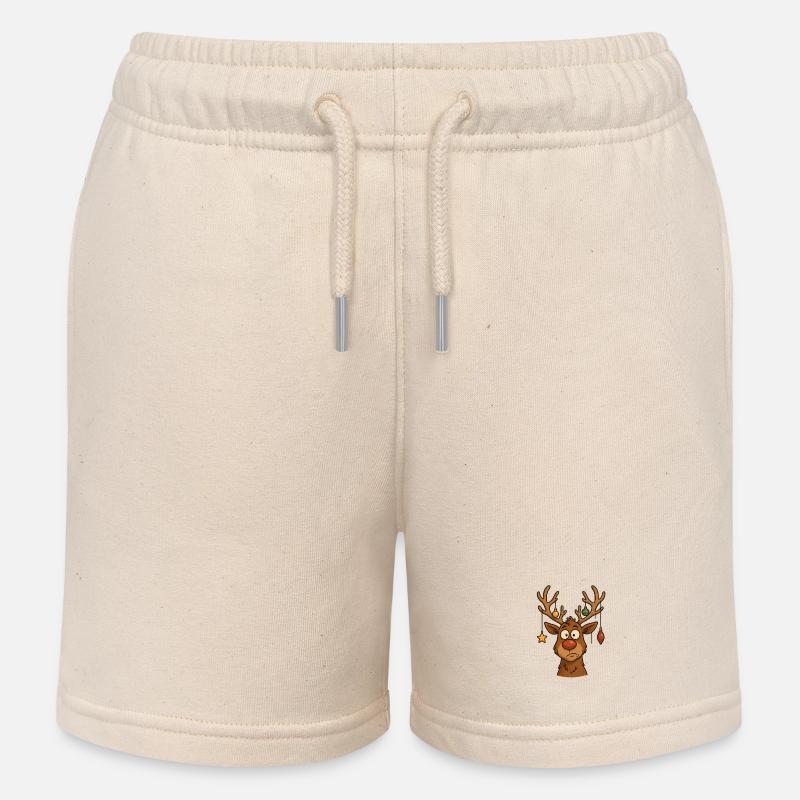 Cerf Rudolph Joyeux Noël doux - Short de jogging enfant bio Stanley/Stella - écru doux
