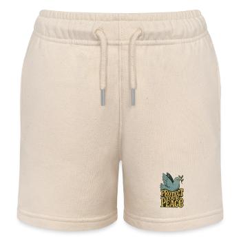 Protégez votre Havre de Paix Dove Imprimé Rétro - Short de jogging enfant bio Stanley/Stella - écru doux - Devant