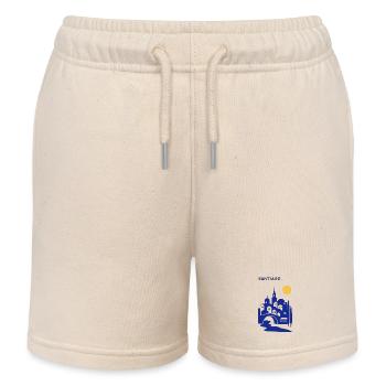 Santiago Silhouette am Abend - Kinder Organic Joggingshorts Mini Bolter von Stanley/Stella - Natur - Vorne