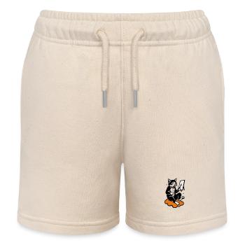 Cat artist on cloud - Kids Organic Sweat Shorts by Stanley/Stella - soft Ecru - Front