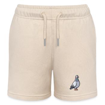 Verspieltes Taubenporträt - Kinder Organic Joggingshorts Mini Bolter von Stanley/Stella - Natur - Vorne