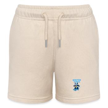 Winter Vibes Panda Neon - Kinder Organic Joggingshorts Mini Bolter von Stanley/Stella - Natur - Vorne