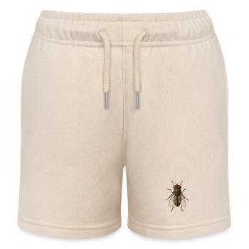 Hyperreal Fly Anatomy Tee - Kids Organic Sweat Shorts by Stanley/Stella - soft Ecru - Front