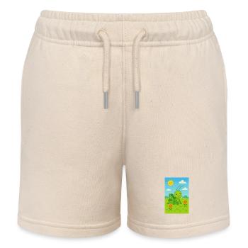Sauterelle verte au soleil - Short de jogging enfant bio Stanley/Stella - écru doux - Devant