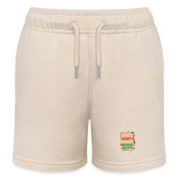 Vilain à Noël : Ne regretter rien - Short de jogging enfant bio Stanley/Stella - écru doux - Devant
