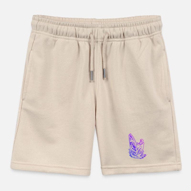 Windsurfing Graphics for Windsurf Kids Organic Sweat Shorts by Stanley/Stella