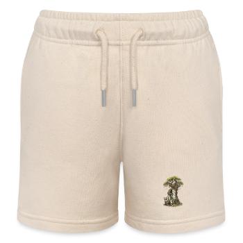 Old woman on the bench | Treehouse of Memories - Kids Organic Sweat Shorts by Stanley/Stella - soft Ecru - Front