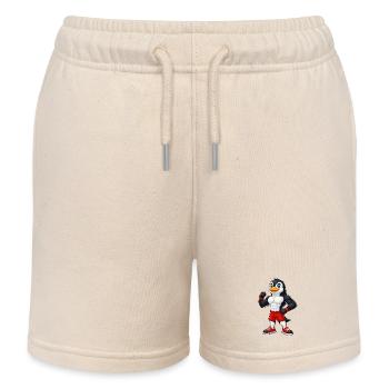 Muskel Pinguin Bodybuilder Fitness Training Bizeps - Kinder Organic Joggingshorts Mini Bolter von Stanley/Stella - Natur - Vorne