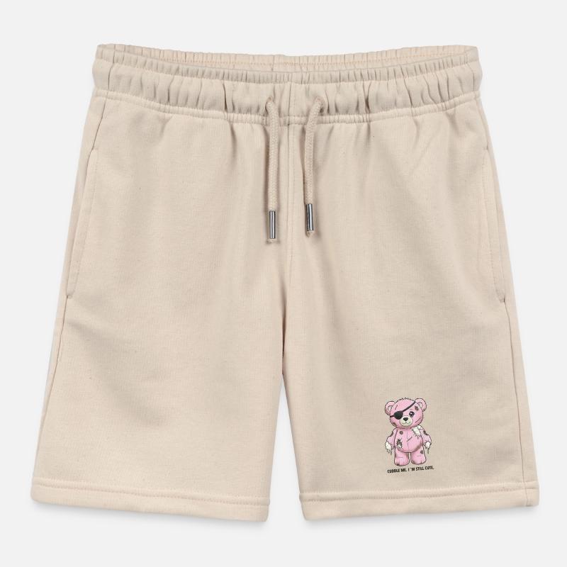 Ours en peluche rose patchwork avec cache-œil Short de jogging enfant bio Stanley/Stella