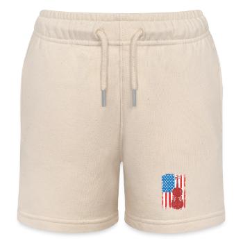 Patriotischer US Violinist - Kinder Organic Joggingshorts Mini Bolter von Stanley/Stella - Natur - Vorne