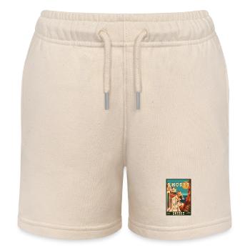Experience Timeless Beauty of Rhodes in Greece - Kids Organic Sweat Shorts by Stanley/Stella - soft Ecru - Front