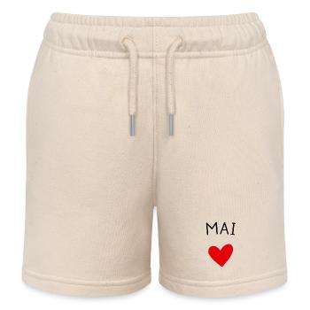 Mom-to-be May – Baby on the way ❤️ - Kids Organic Sweat Shorts by Stanley/Stella - soft Ecru - Front