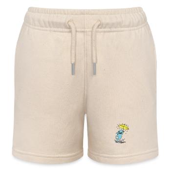 Umbrella shark in the rain - Kids Organic Sweat Shorts by Stanley/Stella - soft Ecru - Front