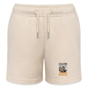 Lets find a cure for stupid people Monkey Punch - Kids Organic Sweat Shorts by Stanley/Stella - soft Ecru - Front