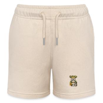 Egyptian Mau Mom Illustration - Kids Organic Sweat Shorts by Stanley/Stella - soft Ecru - Front
