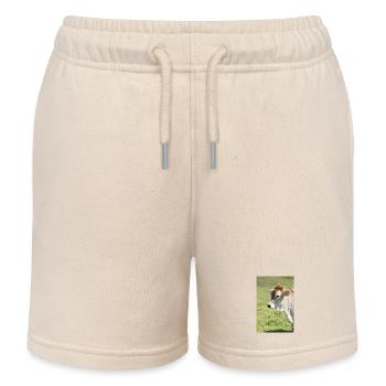 Kuh im sonnigen Weidegrün - Kinder Organic Joggingshorts Mini Bolter von Stanley/Stella - Natur - Vorne