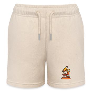 Mikroskop-Illustration fürs Laborabenteuer - Kinder Organic Joggingshorts Mini Bolter von Stanley/Stella - Natur - Vorne
