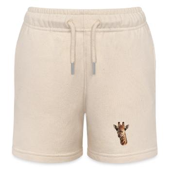 Giraffenkopf mit Zunge - Nahaufnahme - Kinder Organic Joggingshorts Mini Bolter von Stanley/Stella - Natur - Vorne