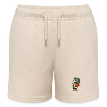 Roboter mit Pflanze Grüner Charme - Kinder Organic Joggingshorts Mini Bolter von Stanley/Stella - Natur - Vorne