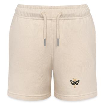 Goldener Mondschmetterling mit Sternenstrahlen - Kinder Organic Joggingshorts Mini Bolter von Stanley/Stella - Natur - Vorne