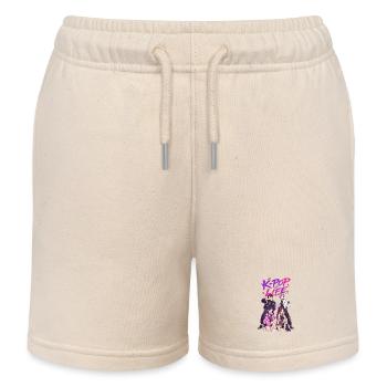 Kpop Is Life - Kids Organic Sweat Shorts by Stanley/Stella - soft Ecru - Front