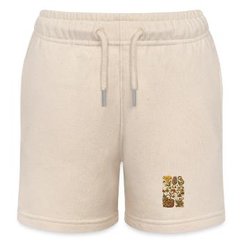 Mushrooms in the forest – botanical illustration - Kids Organic Sweat Shorts by Stanley/Stella - soft Ecru - Front