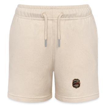 Vintage Garage Crest - Kids Organic Sweat Shorts by Stanley/Stella - soft Ecru - Front