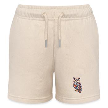 PatchworkOwl Blaze of Colors - Kids Organic Sweat Shorts by Stanley/Stella - soft Ecru - Front