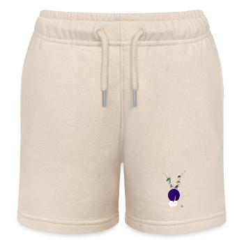Fat Bird with Friends - Kids Organic Sweat Shorts by Stanley/Stella - soft Ecru - Front