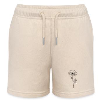Fleur de coquelicot 13 Plan de travail 5 - Short de jogging enfant bio Stanley/Stella - écru doux - Devant