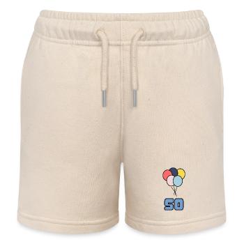 50. 50 ANS. 50e ANNIVERSAIRE. ANNIVERSAIRE 50 ANS. - Short de jogging enfant bio Stanley/Stella - écru doux - Devant