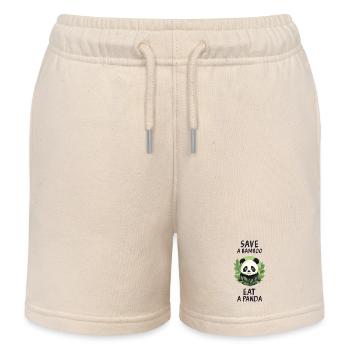 Rette einen Bambus, iss einen Panda. - Kinder Organic Joggingshorts Mini Bolter von Stanley/Stella - Natur - Vorne