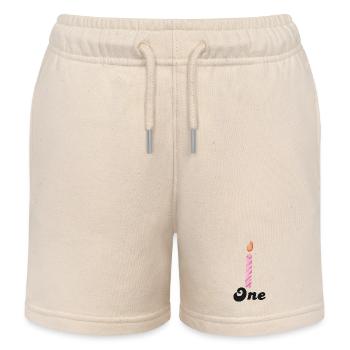 1e anniversaire bougie - Short de jogging enfant bio Stanley/Stella - écru doux - Devant