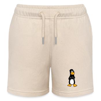 Penguin Angry Offended Crossed Arms Sour - Kids Organic Sweat Shorts by Stanley/Stella - soft Ecru - Front