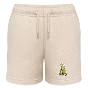 Grenouille avec biscuit - Short de jogging enfant bio Stanley/Stella - écru doux - Devant